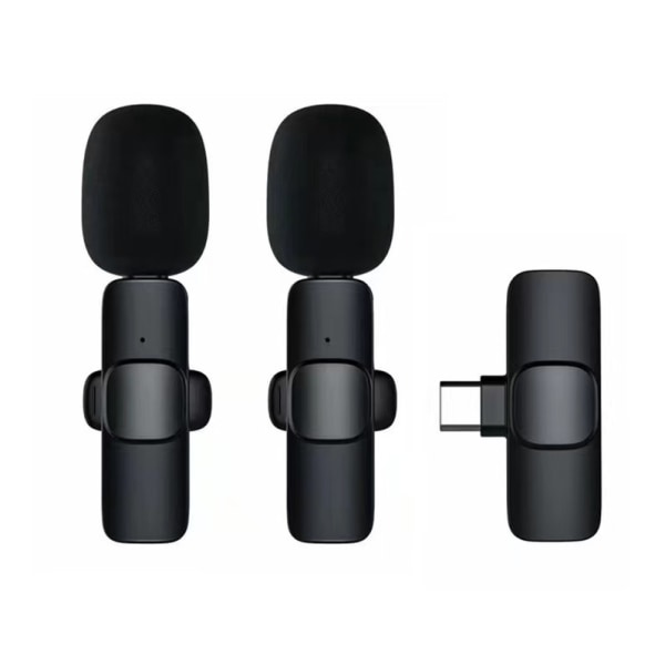 Trådløs lavaliermikrofon K3/K8/K9/K35 utendørs direktesending av mobiltelefoner som tar opp og tar opp støyreduksjonsmikrofon Type-C interface+pingo adapter K9 one for two
