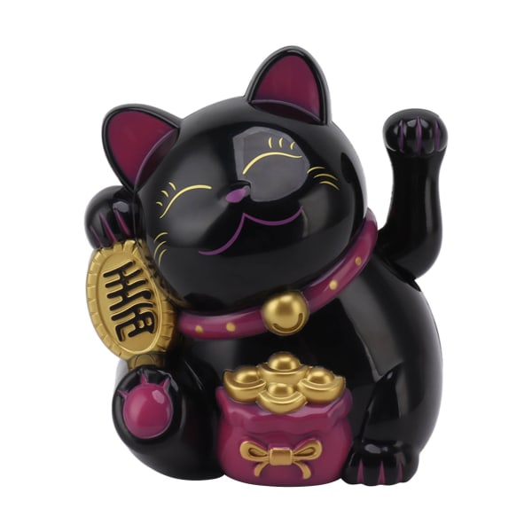 5,5 tuuman sähköinen heiluttava käsivarsi Fortune Cat -koristeet söpöt muoviset kissakoristeet kassalla MLY11020-5 musta