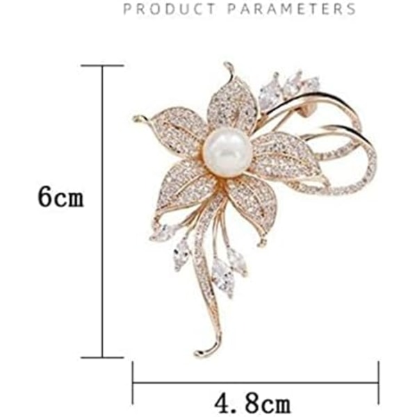 Rhinestone Perle Blomster Brosche Femininitet Brosche Kunst Brosche Blomster Brosche Pin Sweater Tilbehør til Kvinder, Piger, Damer