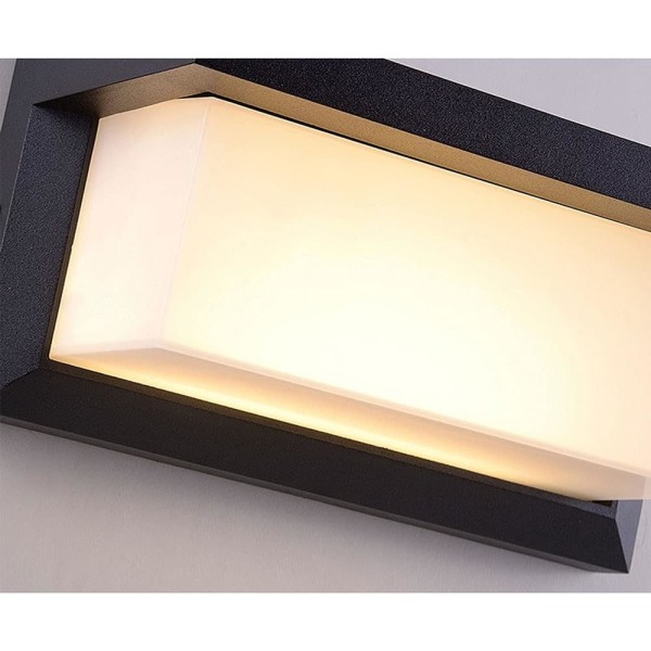 Enkelt design terning LED-væglampe med akrylskærm trykstøbt aluminium vægmonteret lampet havebaggård terrasselampe udvendig væglampe+ 601 18W