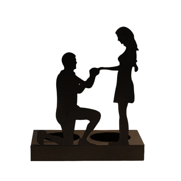 Jern stearinlysholder Romantisk par stearinlys statue gaver til par til bryllupsdagen