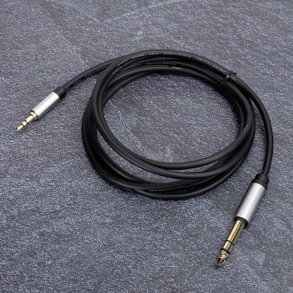 3,5 mm til 6,5 mm lydadapterkabel hann-til-hann HiFi-lydkvalitetsforbindelseslinje for telefon(1,8M)