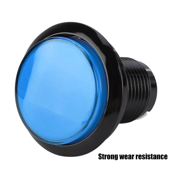 Rund LED-lampa upplyst stor knapp till arkadmaskinspel DIY-del (blå)