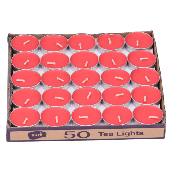 50 kpl pyöreitä kynttilöitä Savuttomia tuoksukynttilät Hääpäiväjuhlatarvikkeet Punainen