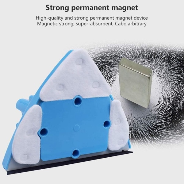 Magneettinen ikkunanpesuaine Magneettinen lasinpyyhin, yksi- ja kaksisäädettävät pintaharjat sisä- ja ulkotilojen lasipaneelien puhdistukseen