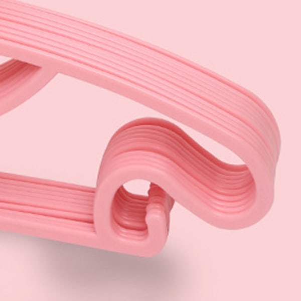 10 STK Børneopbevaringsbøjler Plast Tykke sløjfe knude frakketørrer bøjle til småbørn Baby Pink