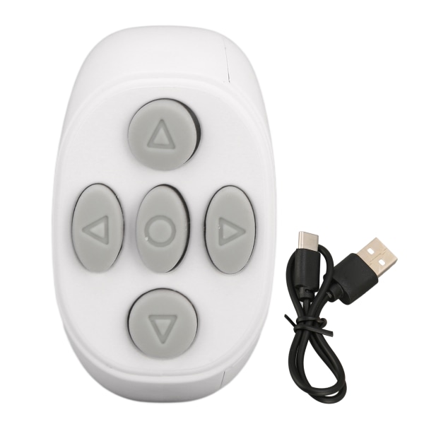 Bluetooth-fjernbetjening Multifunktionsringdesign Trådløs telefon Selfie-udløser til Home White