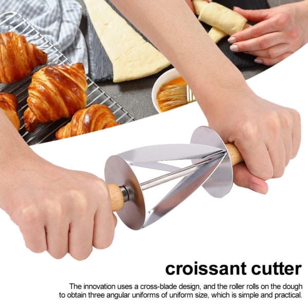 Rustfrit stål Rulledej Brød Croissant Cutter Bagning Tilbehør