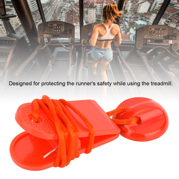 Løbebånd Universal sikkerhedsafbryderlås Sportsløbemaskine Sikkerhedsnøgle rød (magnetisk medium)