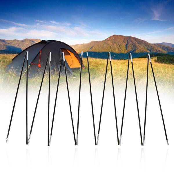 1 Sæt 2 Stk Udendørs Camping Glasfiberstang Dobbelt teltstangsstøttesæt