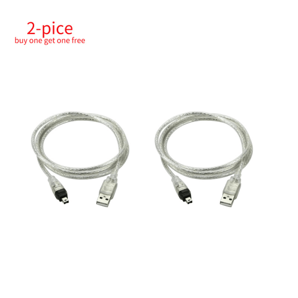 2-pice USB -hane till Firewire IEEE 1394 4-stift hane iLink-adapterkabel för Sony DCR-TRV75E DV 2-pice