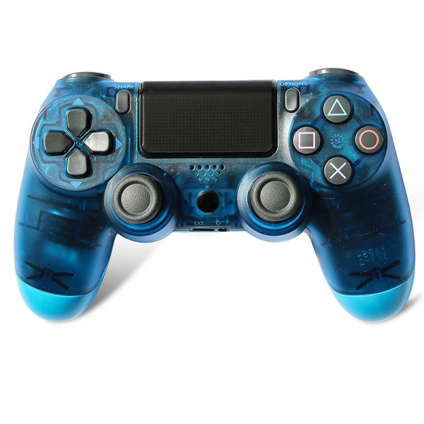 PS4 Six-Axis Dual Vibration Bluetooth Trådløs Controller-Clear Blue