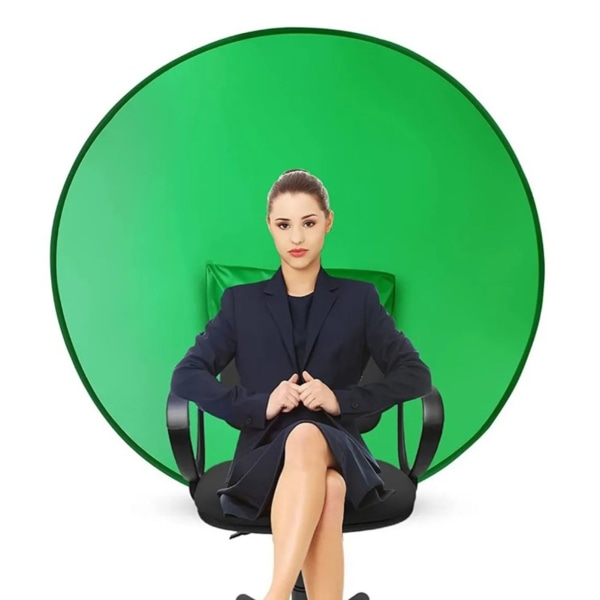 142 cm rund grøn skærm baggrund Bærbar grøn skærm stol baggrund til videochat Videokonferencespil Enkeltlag L størrelse