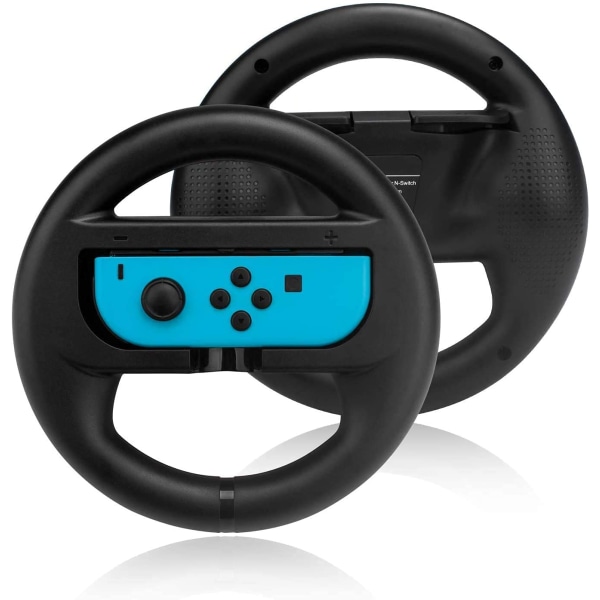 EIMGO 2 x 16 cm stort ratt for Switch Joy-Con racingspillkontroller tilbehørshåndtaksett black