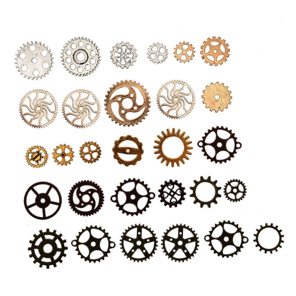 Assorterede antikke vintage gear charms vedhæng til smykker DIY tilbehør (blandet farve)