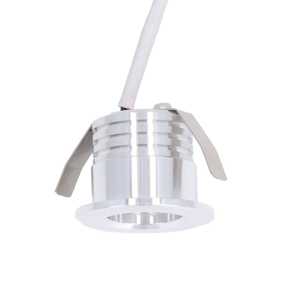 Mini forsænket COB spotlight stabil varmeafledning LED forsænket loftsspot 3W sølv lampehus AC85‑265V Varmt hvidt lys 3000K