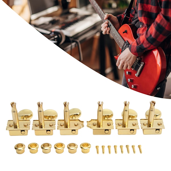 MH 6 kpl sähkökitaran viritystapit metalliset kultaiset kitaran viritysnupit virityskoneen pää