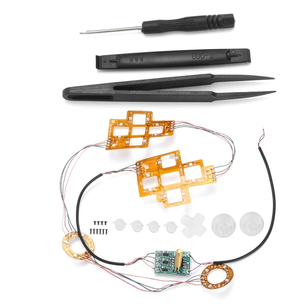 6-farvebelyst DPad-thumbsticks DTF LED-knapsæt til PS4-controllertilbehør
