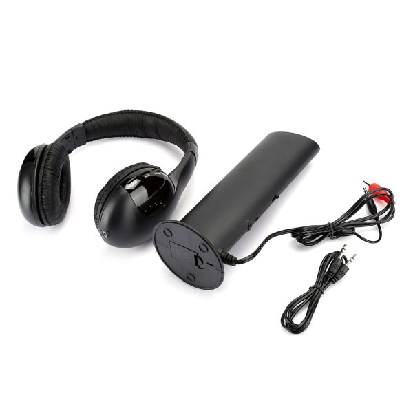 5 i 1 FM trådløst headset Indbygget mikrofon øretelefon headset med opladningsstander