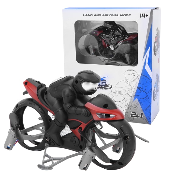 Stuntmotorcykellegetøj 2 i 1 Land Air Fly Motorcykel 2,4G fjernbetjeningslegetøj til børn