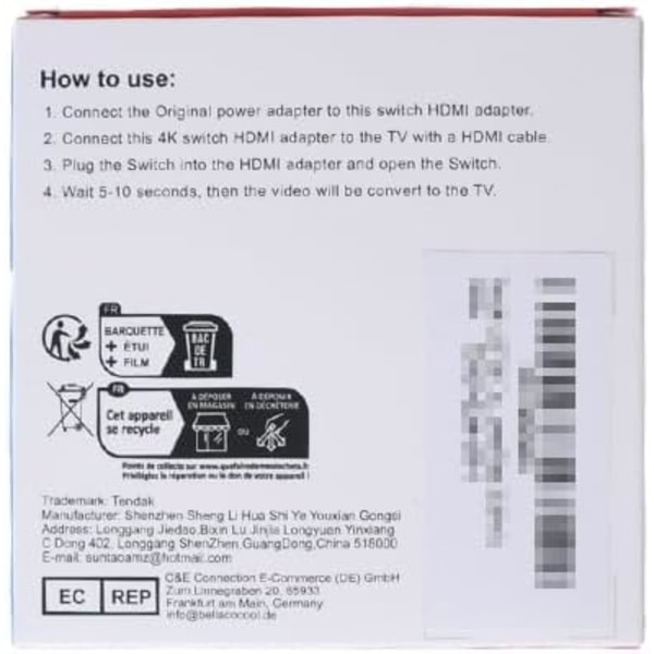 Tendak USB C till HDMI Adapter för Switch Typ C till 4K HDMI Converter USB 3.0 PD Laddningsport 3-i-1 USB-C HUB för Nintendo Switch/Switch OLED blue