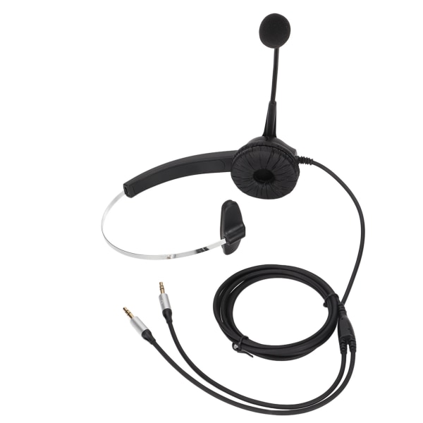Call Center Headset Mono Noise Cancelling Dobbelt 3,5 mm stik Computer On Ear hovedtelefon til onlinekurser Call Centers