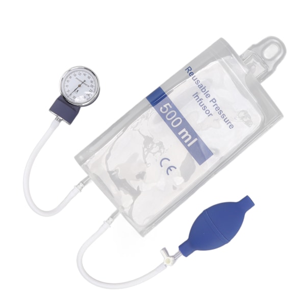 500 ml transparent vätsketrycksinfusionspåse med metallmanometer för första hjälpen