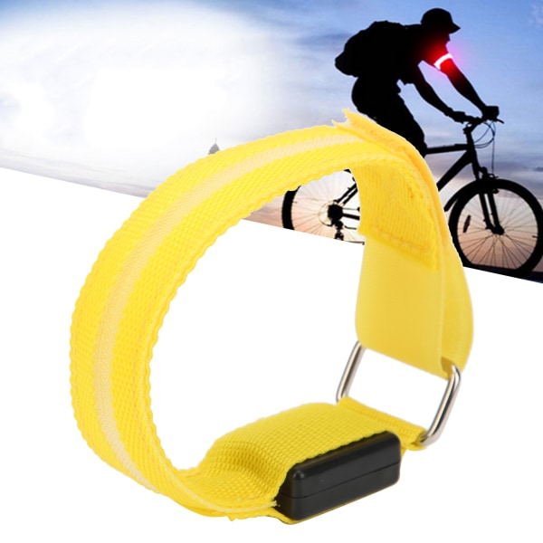 Utomhuslöpning LED Armband Justerbart Blinkande Armband Cykling Lyser upp Armband Gult