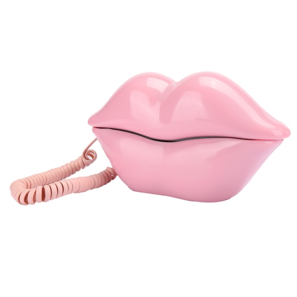 Eurooppalainen tyyli Kotipuhelin Muodikas vaaleanpunainen huulet Shape Desktop lankapuhelin Vaaleanpunainen