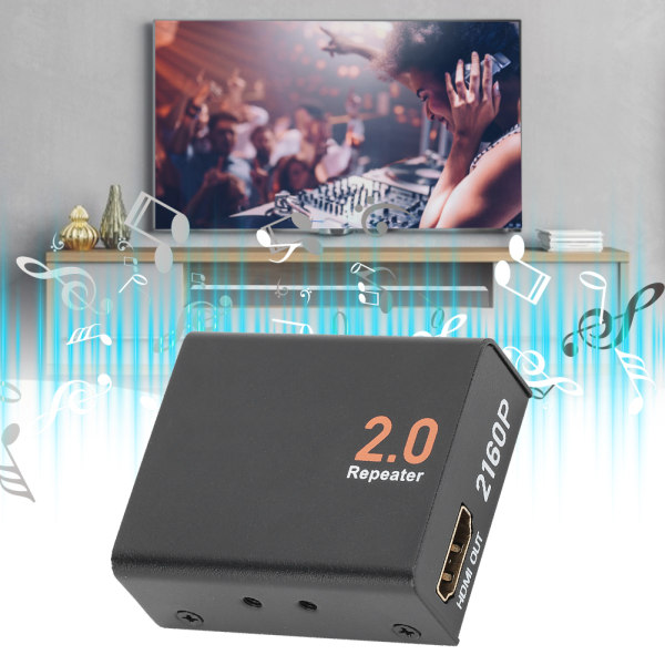 HDMI 2.0 -jakajan toistimen jatkeen signaalivahvistimen sovitin 4K/2K@60Hz HDTV:lle/PS4:lle/DVD:lle