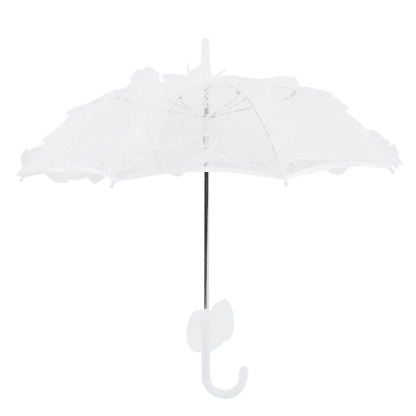 Vit Mini Brudspets Paraply Parasoll Bröllopstillbehör Bankett Scen Fotografi Prop