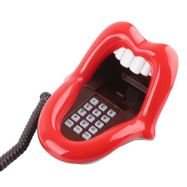 AR-5056 Multifunktionel rød stor tungeform Telefon Bordtelefon Indretning af hjemmet