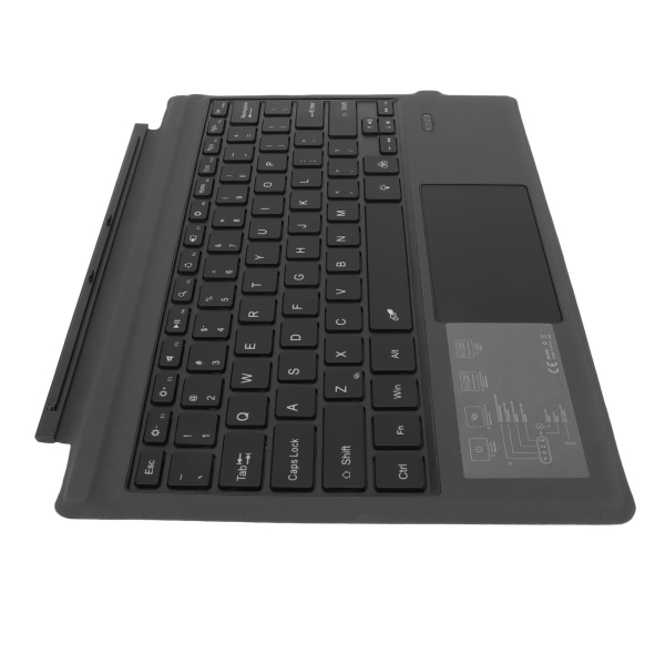 För Surface Pro Type Cover Tangentbord Bärbart 7-färgs bakgrundsbelysning USB C Uppladdningsbart Svart Trådlöst BT-tangentbord med pekplatta