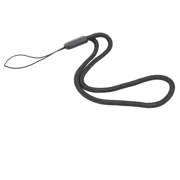 3,0 mm rund nylon mobiltelefonsnor Praktisk nylonflettet kamerastropper for musikkspiller bærbare ting, svart 18 cm