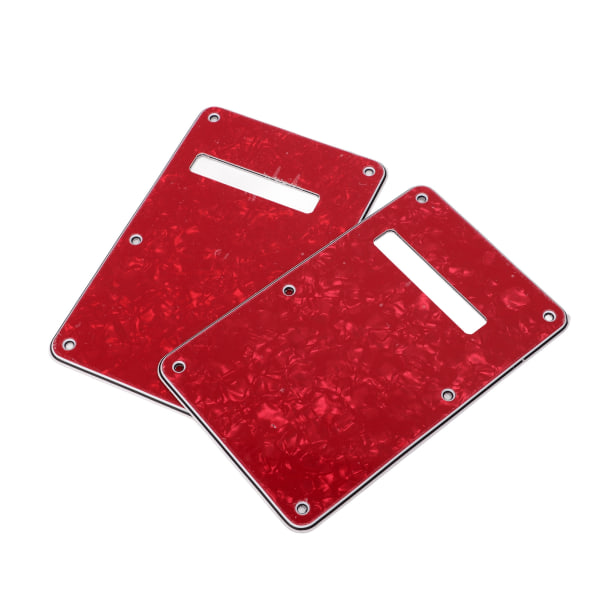 MH 2 stk Elektrisk Gitar Bakplate Gitar Hulrom Dekselplate Pickguard PVC for Utskifting Rød