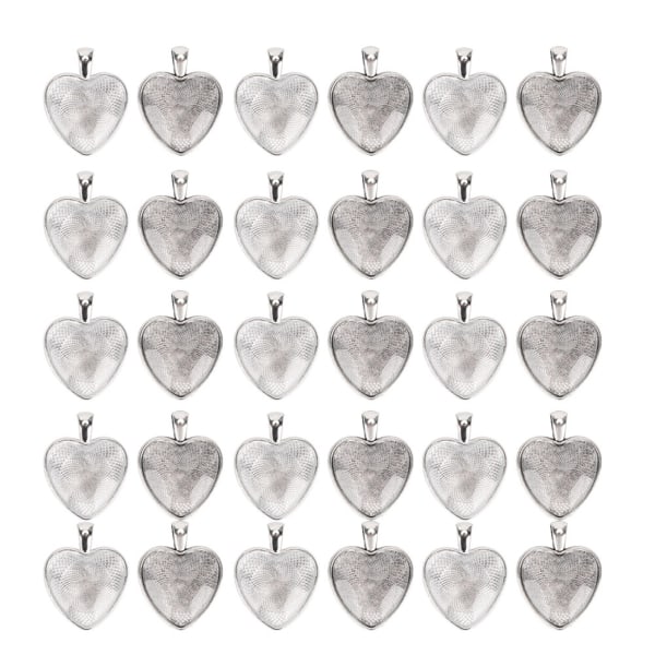 60 st hängande brickor Hjärtformade hängande inställning Cabochon basinställning med glas Cabochon