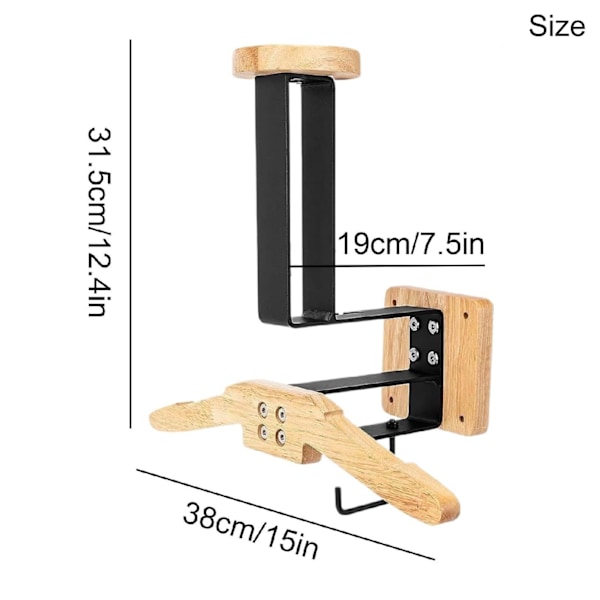 Kypärän seinäkiinnitteinen takkiripustin, kypärän seinäkiinnitteinen säilytysteline takeille ja hupuille Wood color