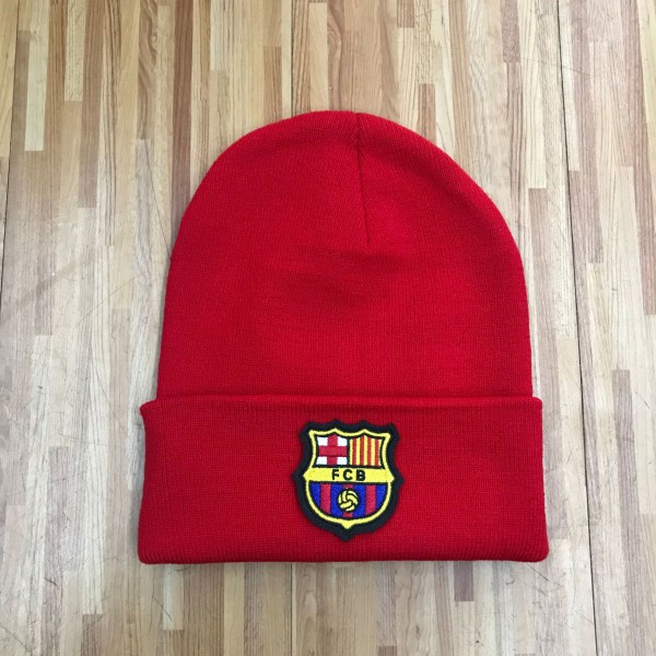 FC Barcelona lue brodert strikket lue unisex lue red