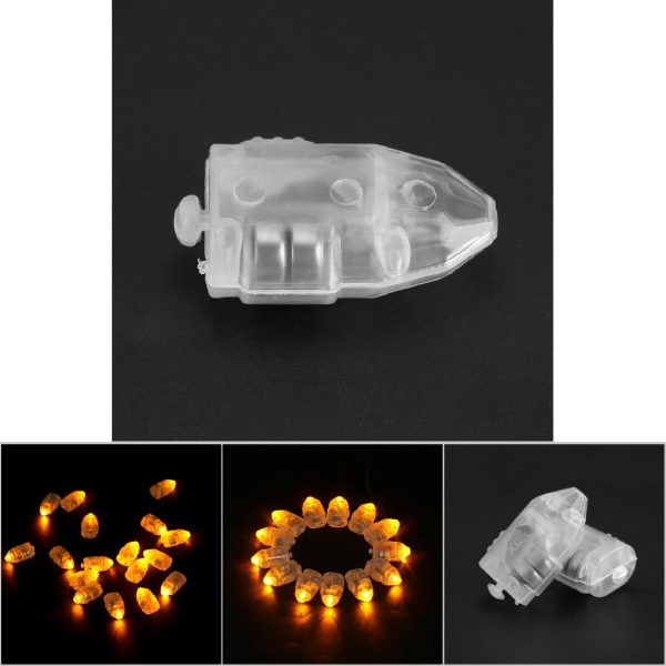 1 sett/50 stk Vanntette LED-lys for papirlyktballong bryllupsfestinnredning Gul