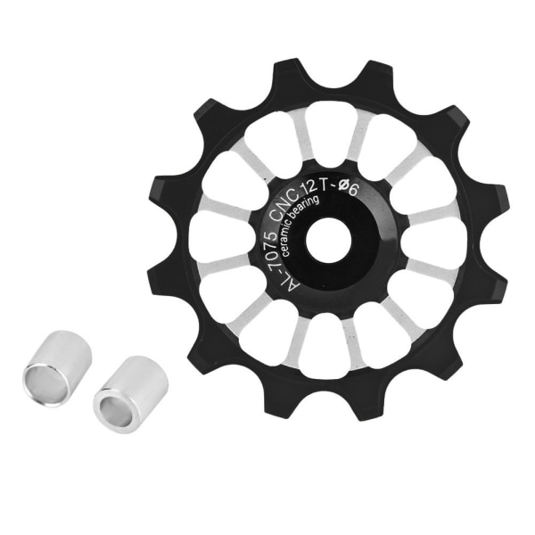 MEIJUN keraaminen laakeri alumiiniseoksesta polkupyörän takavaihtajan hihnapyörän ohjauspyörä (musta)