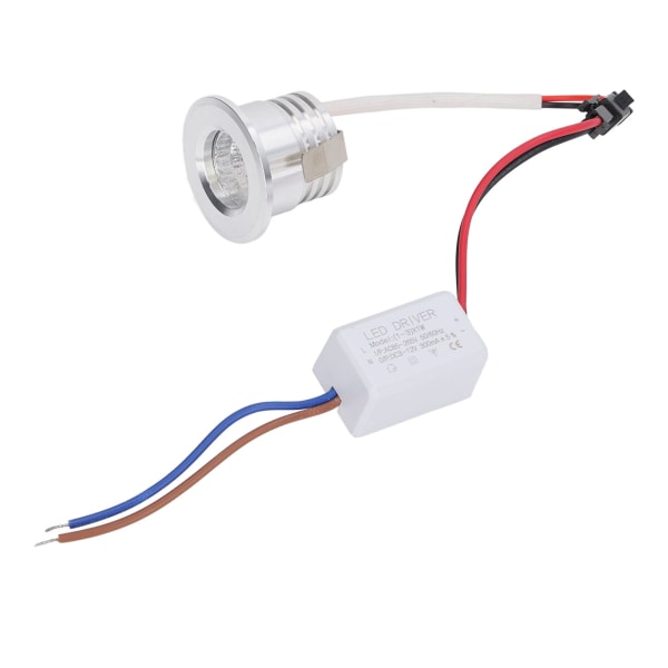 Mini forsænket COB spotlight stabil varmeafledning LED forsænket loftsspot 3W sølv lampehus AC85‑265V Varmt hvidt lys 3000K