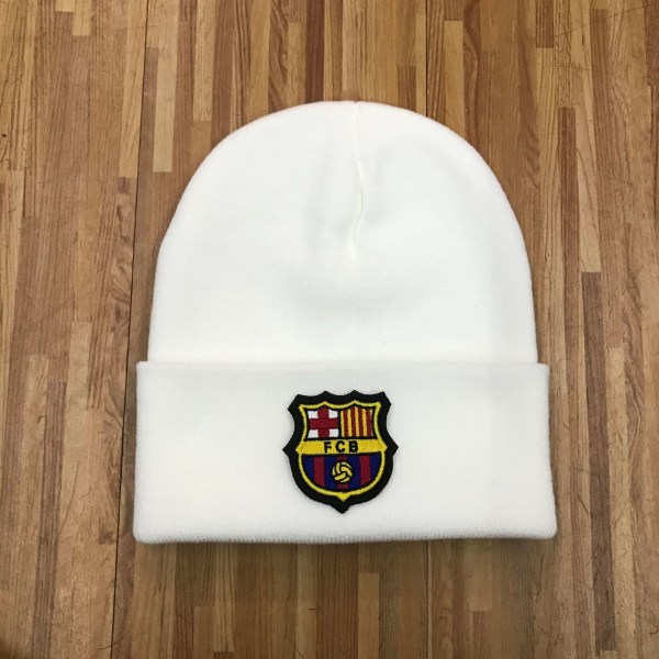 FC Barcelona lue brodert strikket lue unisex lue white