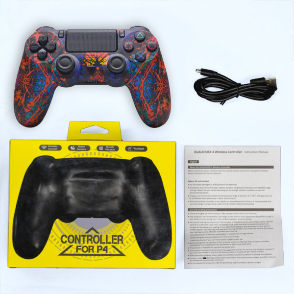 PS4 Water Transfer Printing Bluetooth Trådløs Vibration Multifunktions Controller Arrow Style