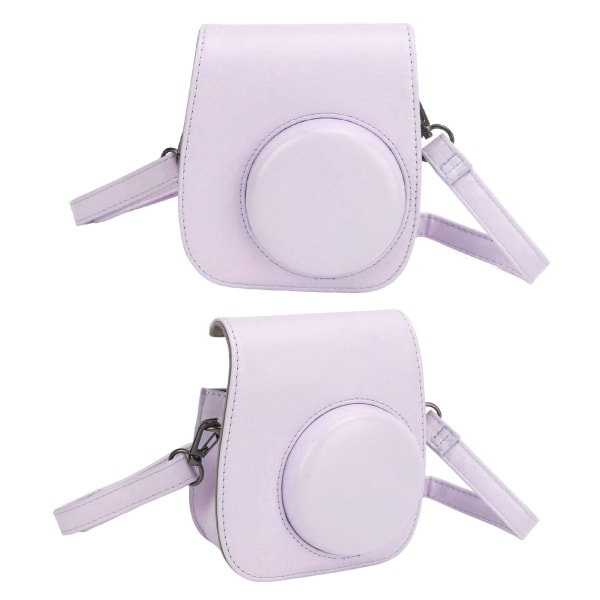 Mini Instant Camera Suojalaukku PU- case Fujifilm Instax Mini 12:lle albumisuodattimilla Värikkäät riippukehykset Tarrat violetti