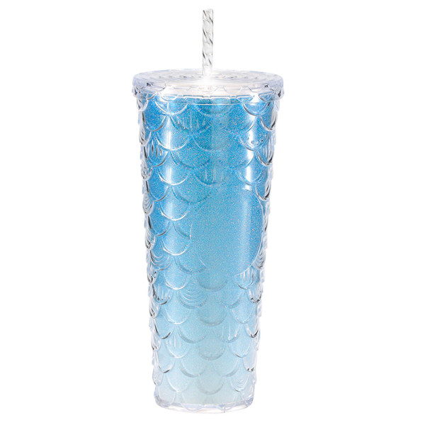 2023 Laadukas ja värikäs Laser Koi Straw Cup 701-800 ml Gradient Blue