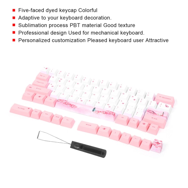 73 STK Sublimering Taster PBT mekanisk tastatur tilbehør PC deler med søtt mønster6064 jentemønster