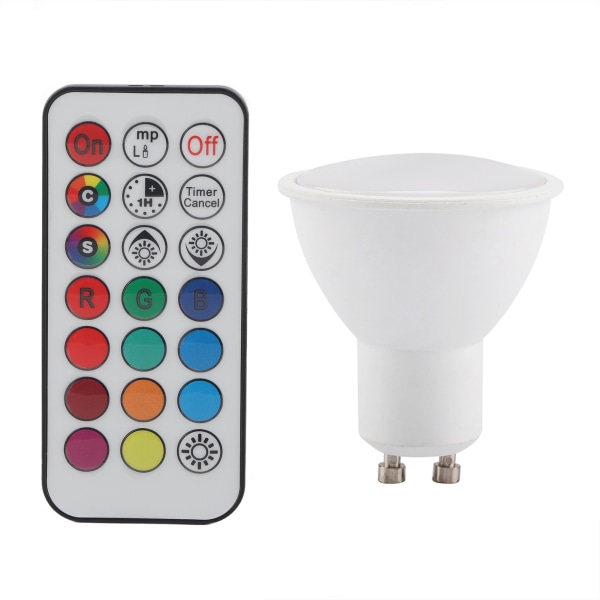 Ny GU10 3W RGB varmvit färgskiftande LED-lampa med fjärrkontroll