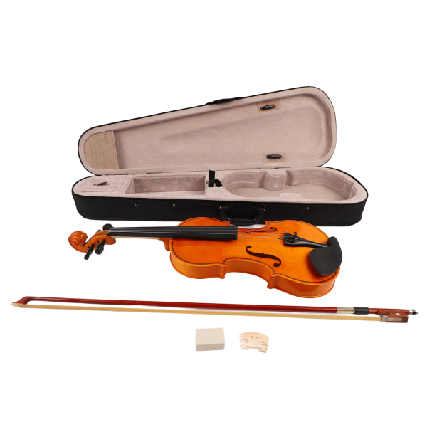 MH Violin Set Wood Rich Warm Tone Complete Violin Kit with Rosin Strings Cloth Bridge Bow Case for Beginner Students 1/8