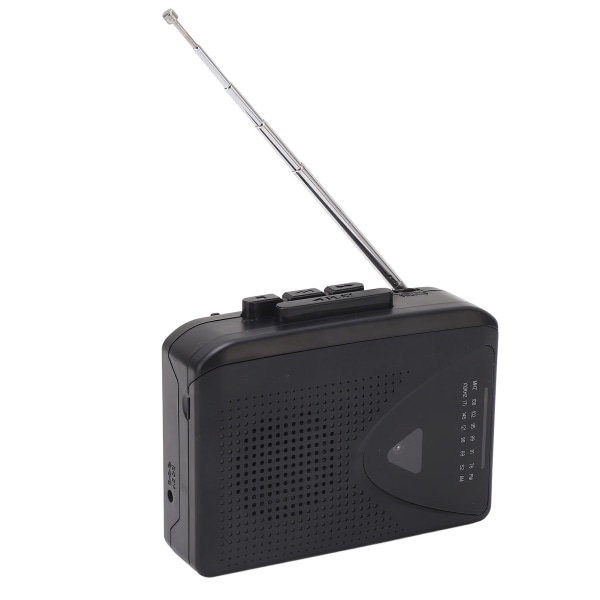 Bærbar kassettspiller FM AM Radio Stereokassett til MP3-konverter båndspiller med 3,5 mm jack og høyttaler for Daily Black