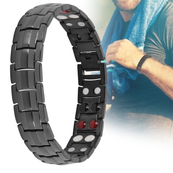 Mode för män Magnetiskt armband Trötthetslindring Minska smärta Hälsovård Magnetiskt armband Svart